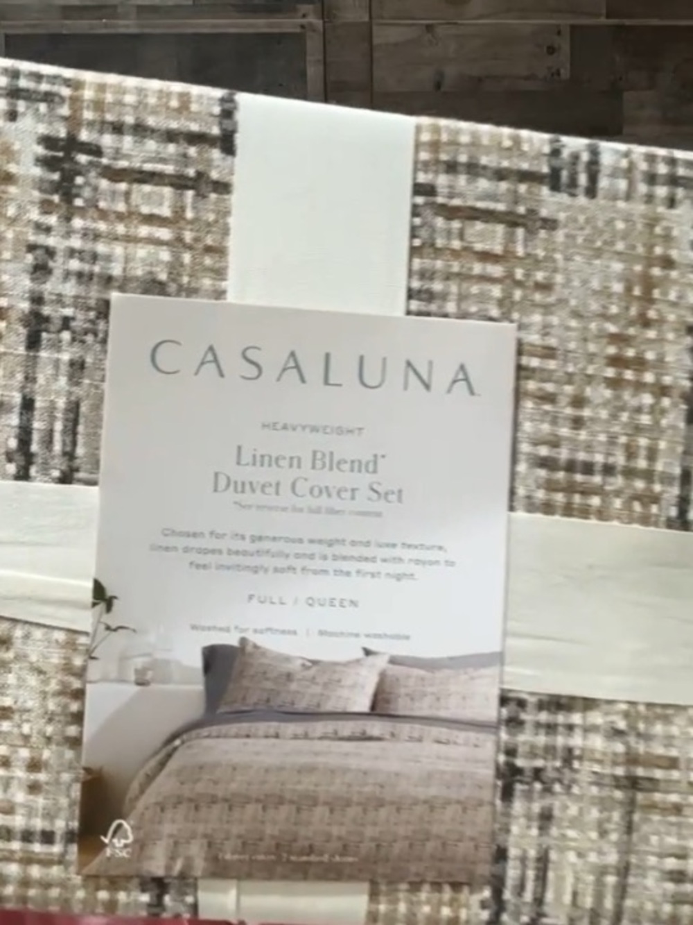 Casaluna Full Queen Linen Blend Duvet Cover Set $120 msrp Neutral Colors Boho